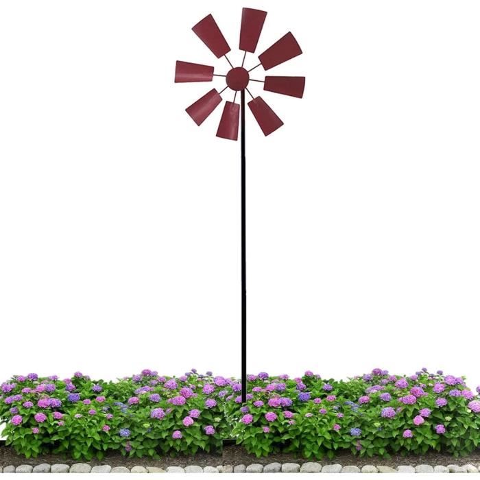 Moulin à Vent En Bois Garden Mile – Décoration Rustique, Voiles Mobiles, 73x50 Cm, Bois FSC, Pour Jardin Et Parterres Grand Moulin 73 Cm