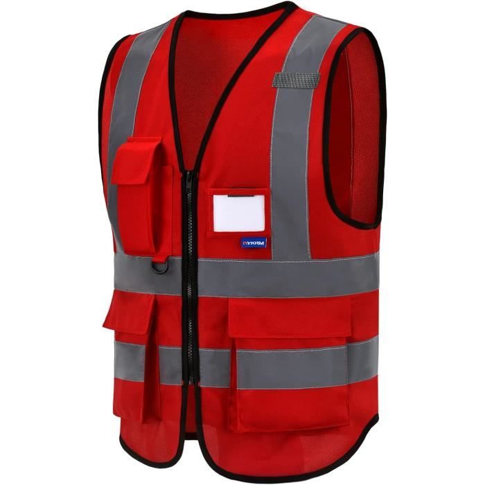 Gilet haute visibilité rouge best sale