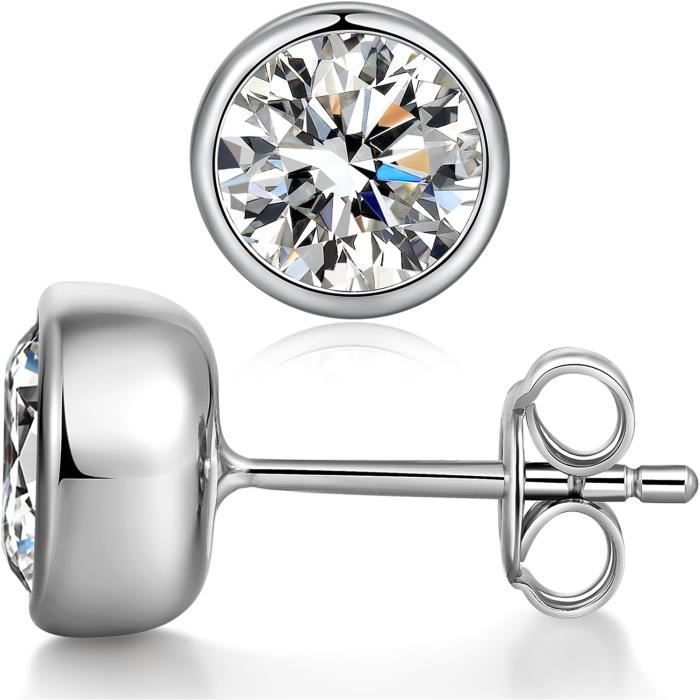 Boucles D'Oreilles Perle Avec Zircone Cubique - Clip Pour Femme - Cadeau Anniversaire - Plaqué Rhodium - 14,5x10 Mm - 5