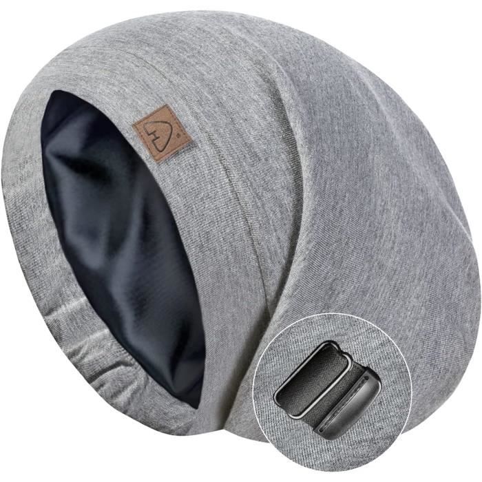 En Satin De Soie Pour Cheveux Bouclés, Réglable Doublé De Soie Avec Oreilles