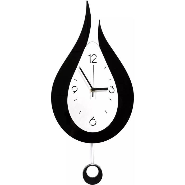Horloge Murale Silencieuse Sans Tic-Tac Avec Pendule Goutte D'Eau - Décoration Moderne Et Créative Pour Chambre, Salon, Cuisine