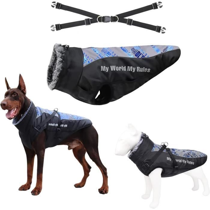 Manteau Imperméable Avec Harnais Pour Chien Taille Moyenne/grande - Coupe-vent, Bandes Réfléchissantes