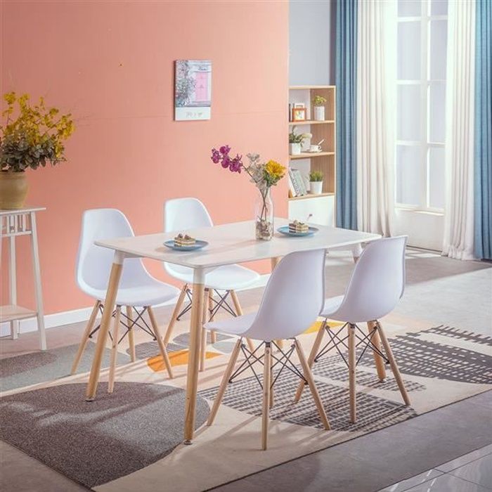 Moderne Table de salle à manger et 6 Tulip Chaises Rétro Eiffel