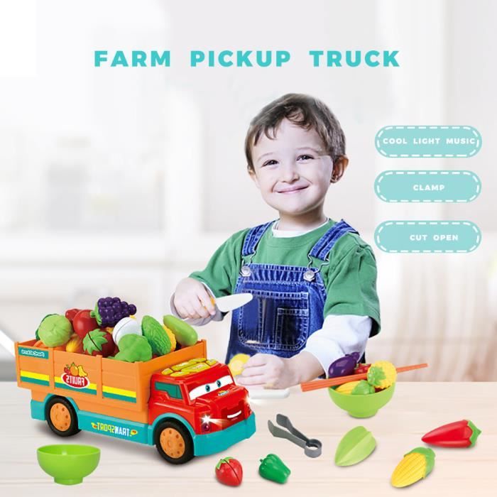 Tableau Enfant Transportez Les Gros Camions De Fruits Et Legumes De Jouets Educatifs Cdiscount Au Quotidien