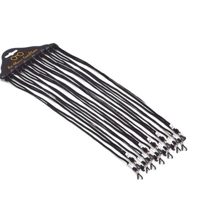12Pcs Noir Cordelette Chaîne Cordon Corde Lunettes Attache Porte Lecture Support Sangle + Cadeau