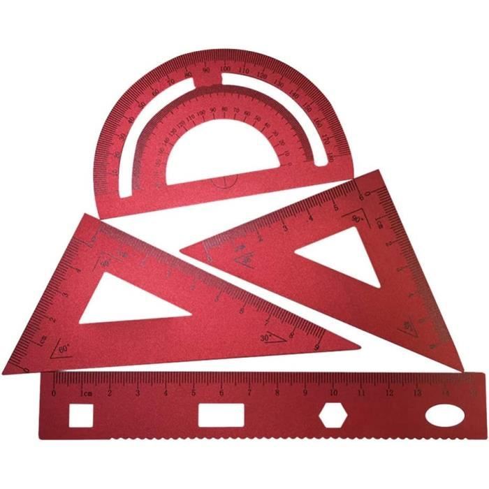 Outils de géométrie mathématique Règle triangulaire Rapporteur d'angle