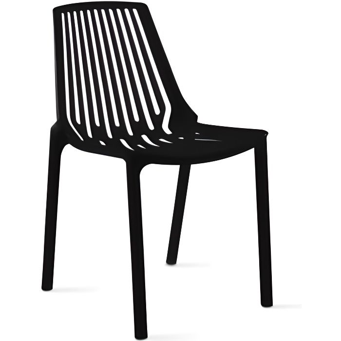 Chaise de jardin empilable en plastique noir - Oviala