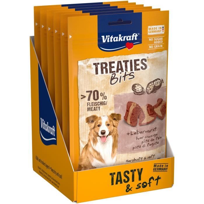 Friandise pour chien - VITAKRAFT - Treaties Bits - Pâté de foie - Lot de 6 sachets - 120g chacun