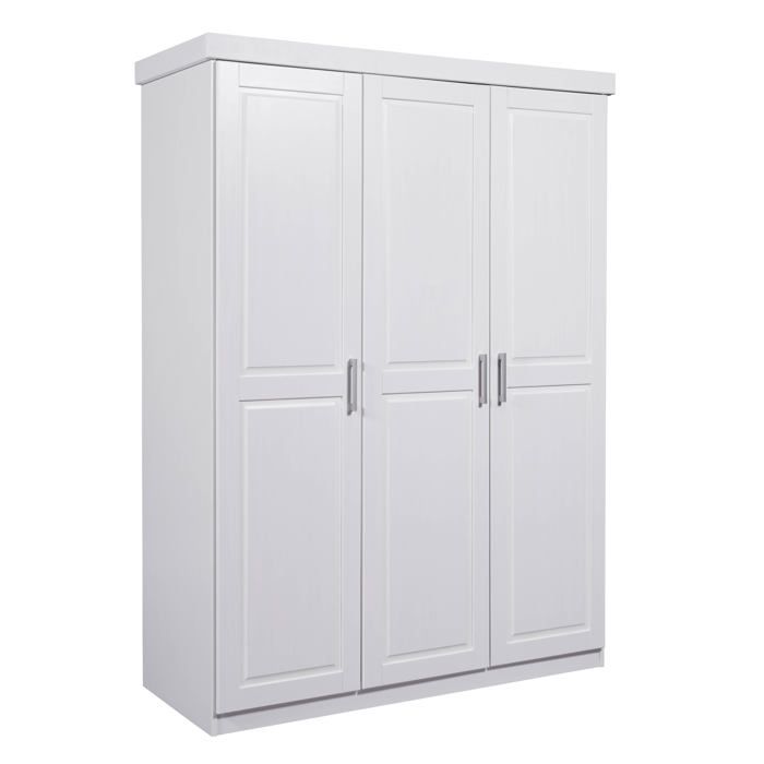 Armoire - Swithome - Genes - 3 portes - Pin Blanc - Bois massif - Aspect bois