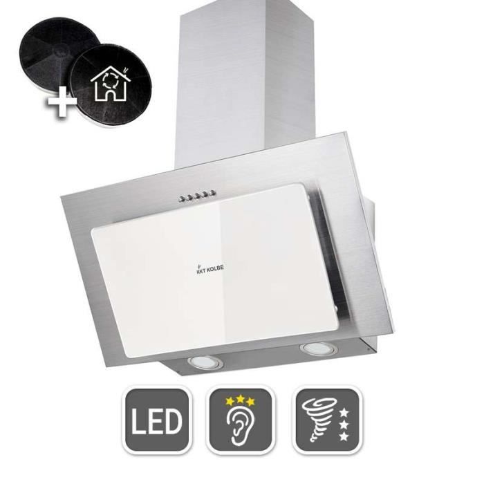 Hotte Murale Standard - KKT KOLBE - Tête libre 60cm - Éclairage LED - Filtre à charbon inclus