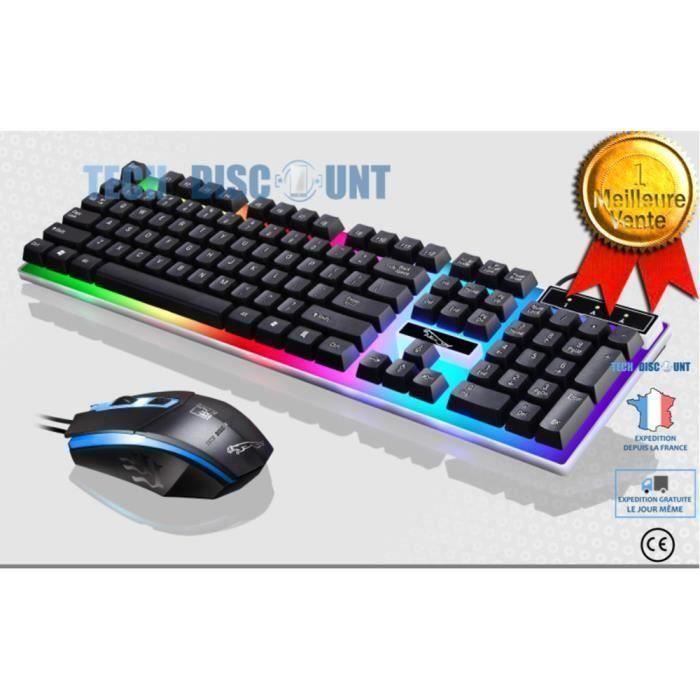 Clavier souris gamer lumineux Clearance