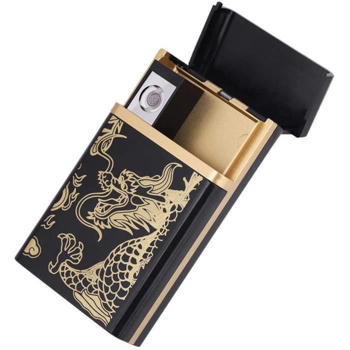 Katutude Étui Briquet En Métal Vintage Mini Étuis à Briquet Portables Avec Gravure Étui à Briquet Réutilisable Étui De Protection Pour Mini Briquet 6cmx2.4cmx1.3cm