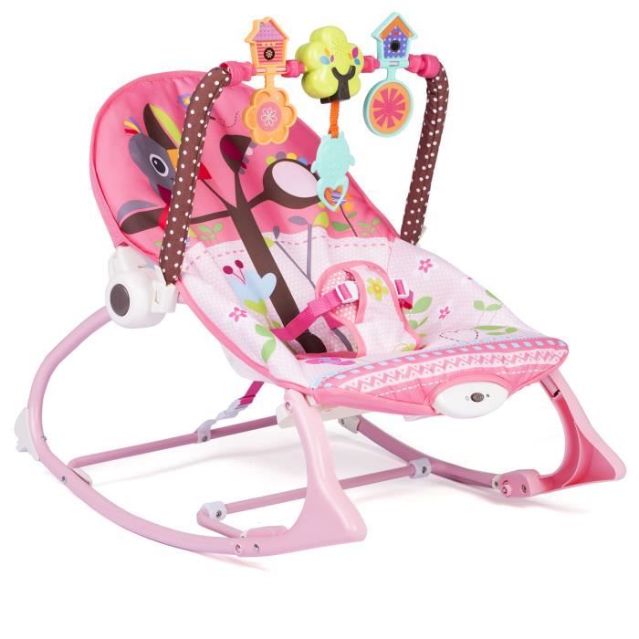 Zane Transat Balancelle Bebe Enfant Avec Vibrations Musique Des La Naissance Charge Max 18 Kg Harnais De Securite Rose Achat Vente Transat Cdiscount