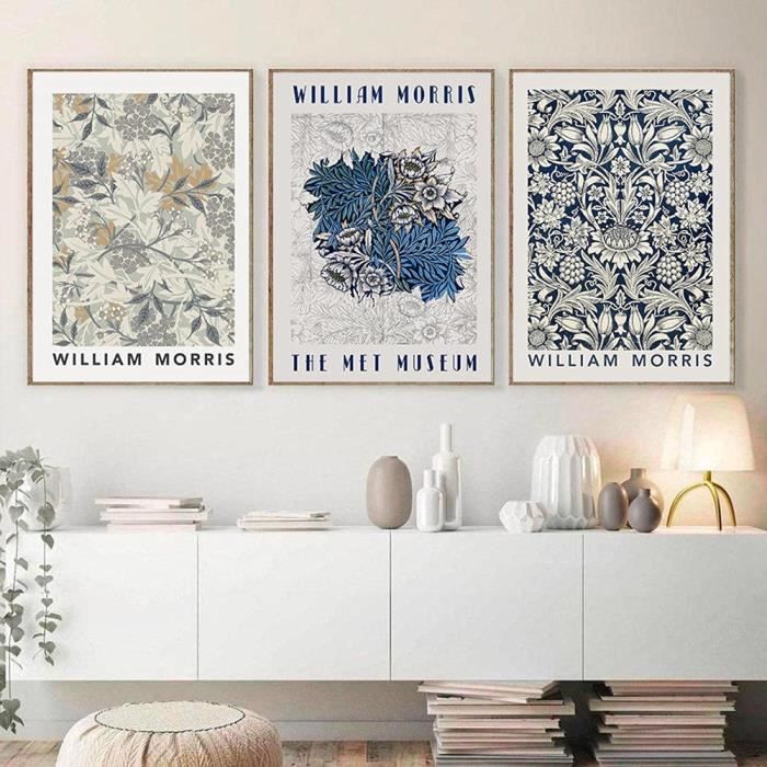 Poster Déco William Morris "Libellule" - Impression A2 Sur Coton 310g/m², Encre Résistante - Art Mural Vintage Et Naturel