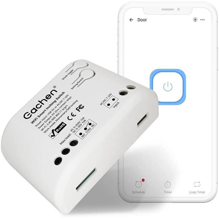 module de relais de commutation pour appareils ménagers Interrupteur d'éclairage WiFi intelligent télécommande de commutateur WiFi compatible avec l'application Alexa/Google Home/IFTTT/Ewelink 