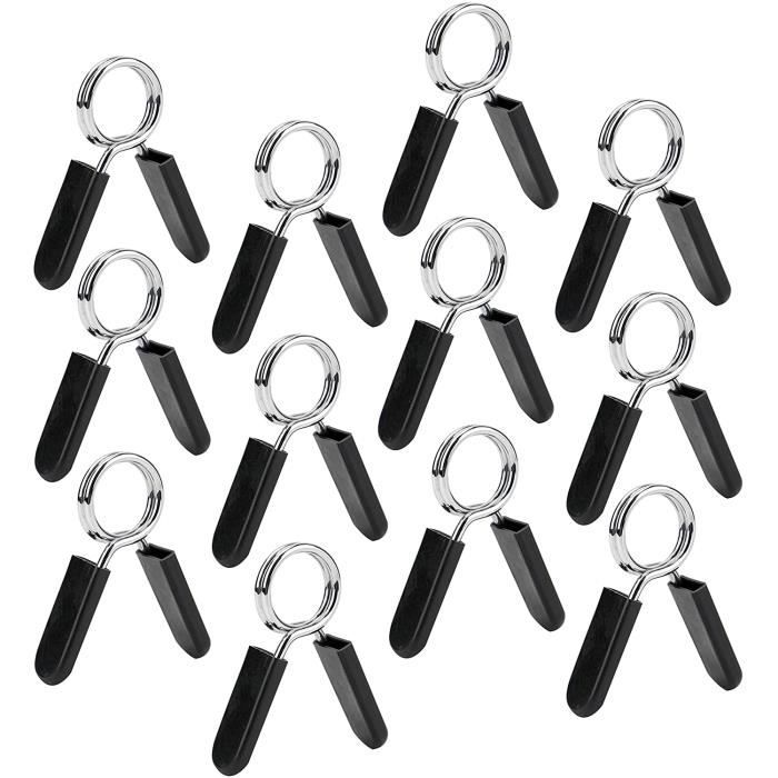Pinces à Ressort Pour Haltères - Lot De 2 - Diamètre 25 Mm - ABS Et Acier - Verrouillage Rapide Et Sécurisé