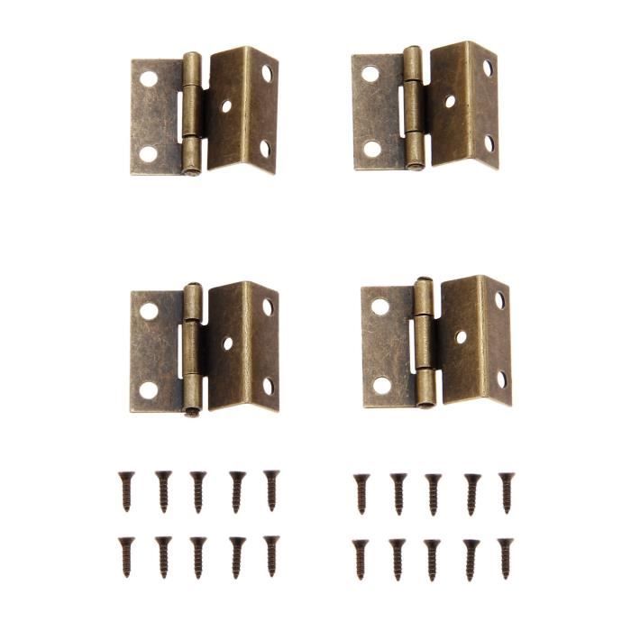 Lot De 4 Charnières Rétro En Bronze Antique - Dimensions 1,97" X 0,38" - Avec Vis - Neuf Uxcell