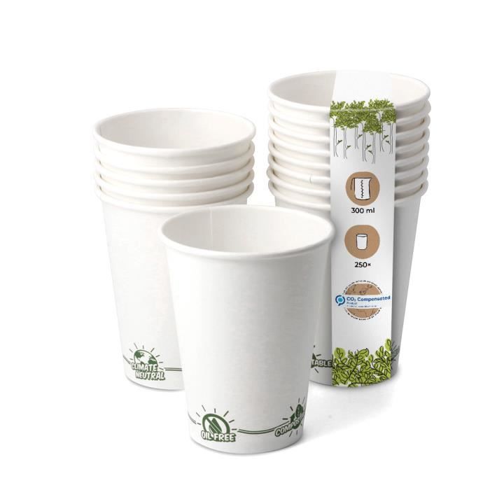 Lot De 10 Gobelets Jetables Avec Couvercles – 240 Ml, En Papier Blanc, Pour Soupe, Snacks, Repas à Emporter - 1