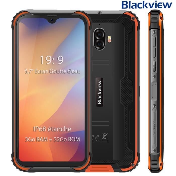 Achat T&eacute;l&eacute;phone portable Smartphone étanche IP68 Blackview BV5900 5.7'' Écran 3Go RAM +  32Go ROM Téléphone portable 4G Débloqué - Orange pas cher