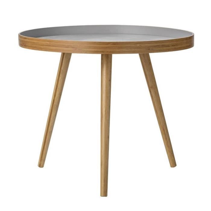 Bout De Canapé Bois Plateau Gris Design Achat Vente Bout