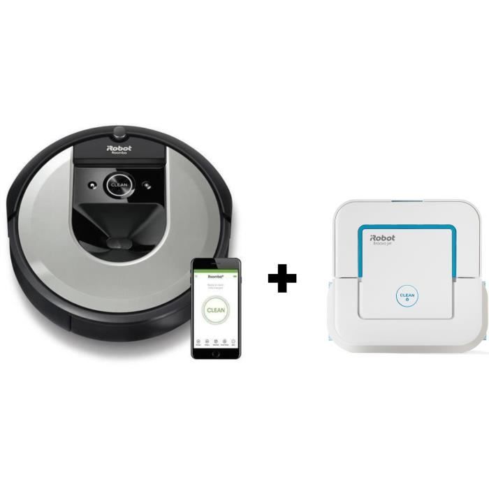 irobot aspirateur robot connecte roomba i7156 robot nettoyeur connecte braava jet 250 offert cdiscount electromenager