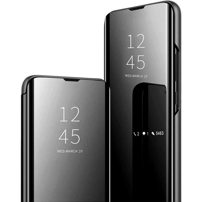 FanTing Coque pour LG Velvet 5G UW, Flip Cover,Etui de téléphone Miroir Semi-Transparent,Etui Housse Case pour LG Velvet 5G UW-Bleu