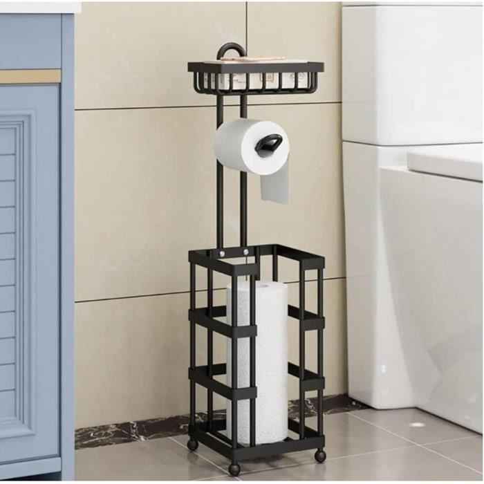 Porte-sopalin Sur Pied En Bois De Bambou - Support Papier Essuie-tout Avec Aide à La Déchirure - Pour Cuisine, Salle De Bain - 12