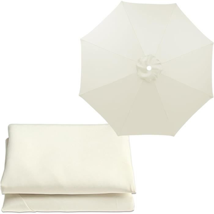 Toile De Rechange Pour Parasol Déporté 2.5m 6 Baleines - Housse Polyester Imperméable Chameau