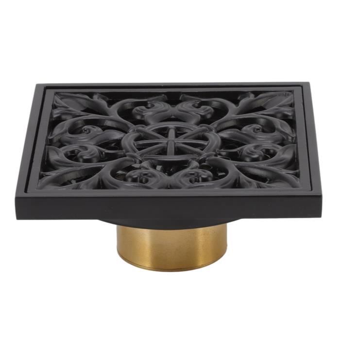 Siphon De Sol Rectangulaire, Siphon De Sol En Acier Inoxydable Noir 20x10 Cm Siphon De Sol De Douche Avec Double Filtre Pour Wc Salle De Bain 96511884