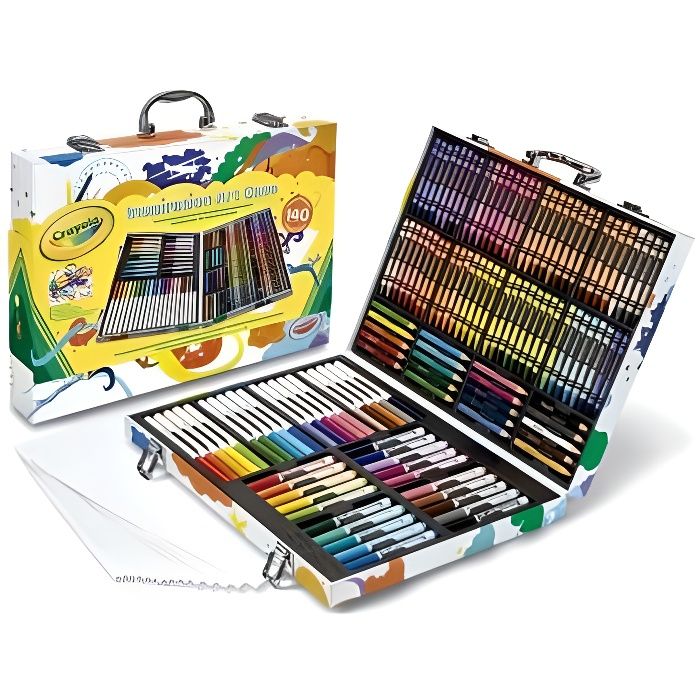 Mallette de l'Artiste 140 pieces : Crayons cire, Crayons couleurs, Feutres  lavables, Feuilles - Coffret Coloriage - Dessin, - Cdiscount Beaux-Arts et  Loisirs créatifs