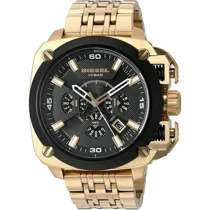 Montre diesel noir et or on sale