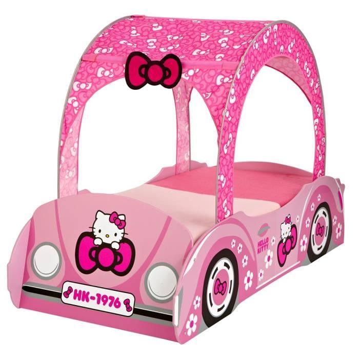Lit Voiture Hello Kitty 70 X 140 Cm Avec Ciel E Achat Vente