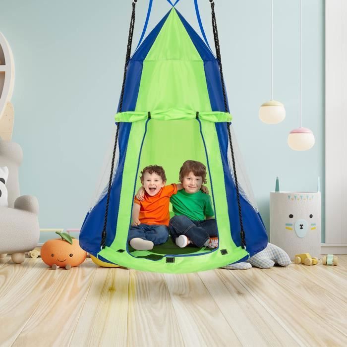 KOMFOTTEU Balançoire Nid D'extérieur Pour Enfant Avec Corde