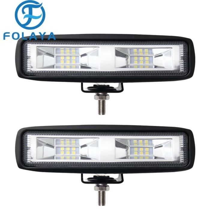 2 Pcs Carré phare de travail led , 3.3 pouces mini 48W 12V 24V lampe de travail led, projecteurs lumière feux de travail pour (C) - Auto