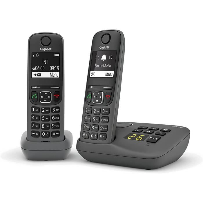 Gigaset A695A Duo - Telephone sans fil avec repondeur, 2 combines