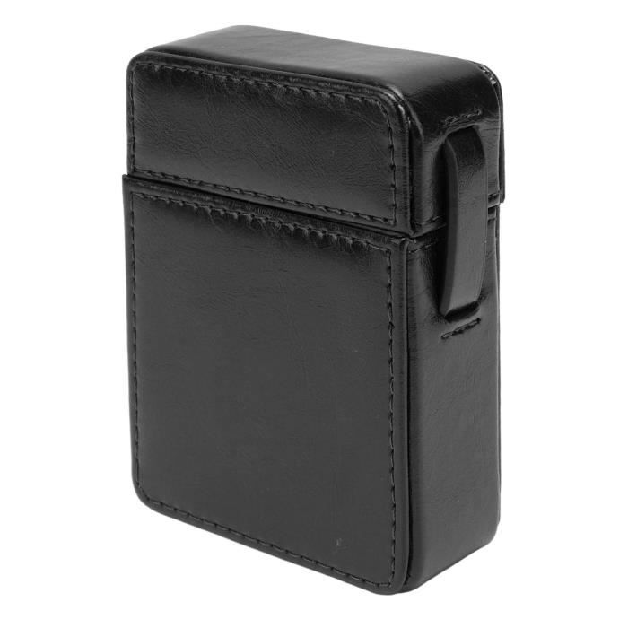 GOTOTOP étui à cigarettes allumecigare pour hommes Étui à cigarettes en cuir PU 20 pièces