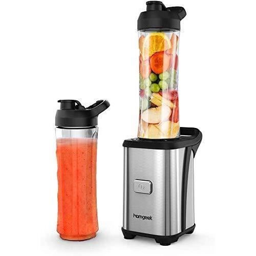 Homgeek Mini Blender 350W, Blender smoothie et Milkshake avec 2
