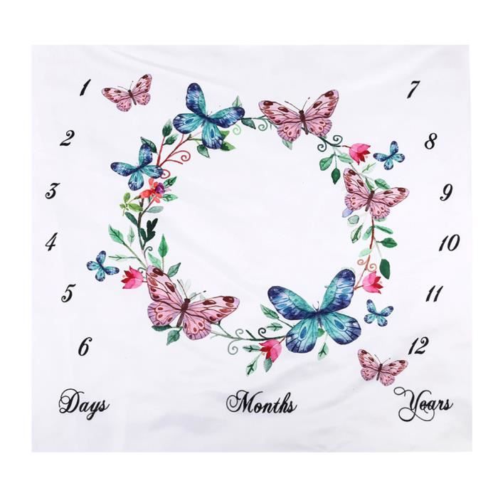Couverture Bebe Florale Impression Avec Toise Mensuelle Fond De Photo Pour Nouveau Ne Bebe Papillon Cdiscount Puericulture Eveil Bebe