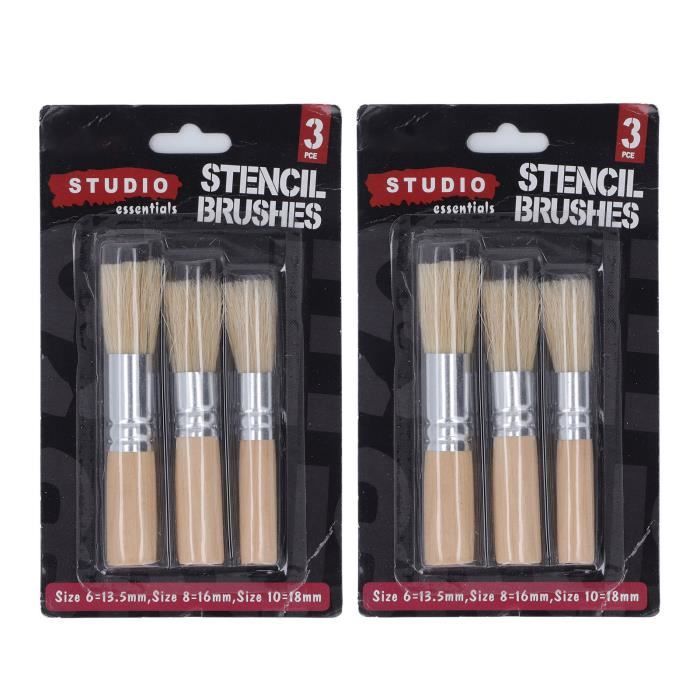 Set De 3 Pinceaux à Pochoirs En Soie De Porc - Neuf, Générique, Pour Loisirs Créatifs Et Peinture