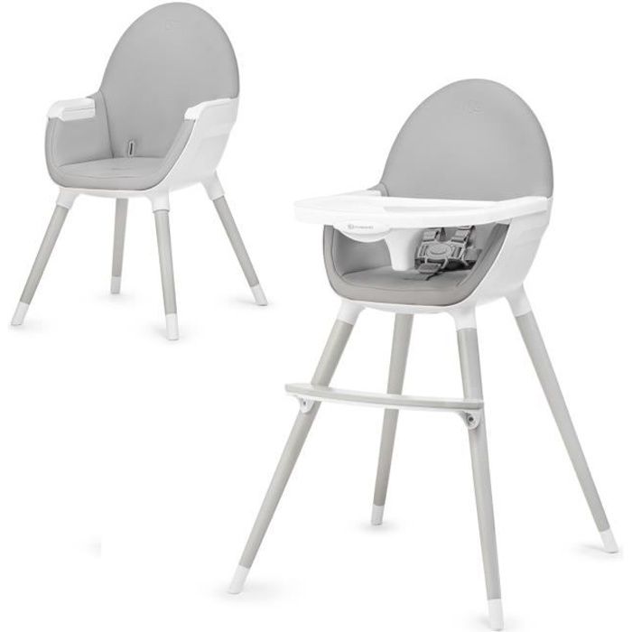 Kinderkraft Chaise Haute Bebe Evolutive 2 En 1 Fini Plateau Reglable Tablette Amovible Gris Cdiscount Puericulture Eveil Bebe
