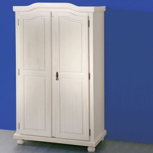 Armoire Pin Massif Teinte Blanc Achat Vente Armoire De Chambre