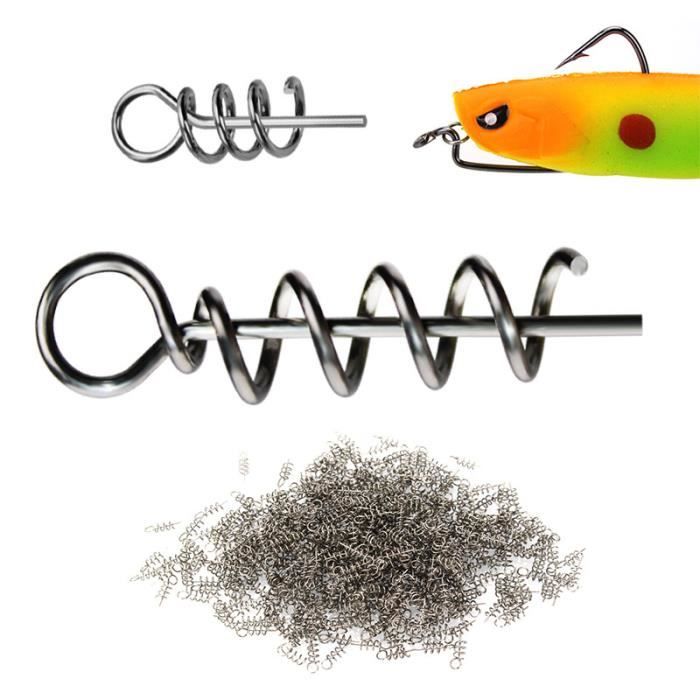 Lot de 20 hameçons de pêche lestés sans mauvaises herbes avec broche de centrage Twistlock, hameçons de pêche en plastique souple pour pêche à la truite d'eau salée et d'eau douce