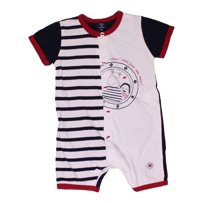 Combinaison Courte Bebe Garcon Terre De Marins 6 Mois Noir Ete Vetement Bebe 1020946 Noir Achat Vente Combinaison Cdiscount