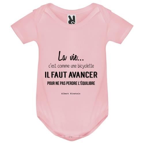 Body Bebe Rose Citation Einstein Bebe Fille Blanc Achat Vente Body Cdiscount