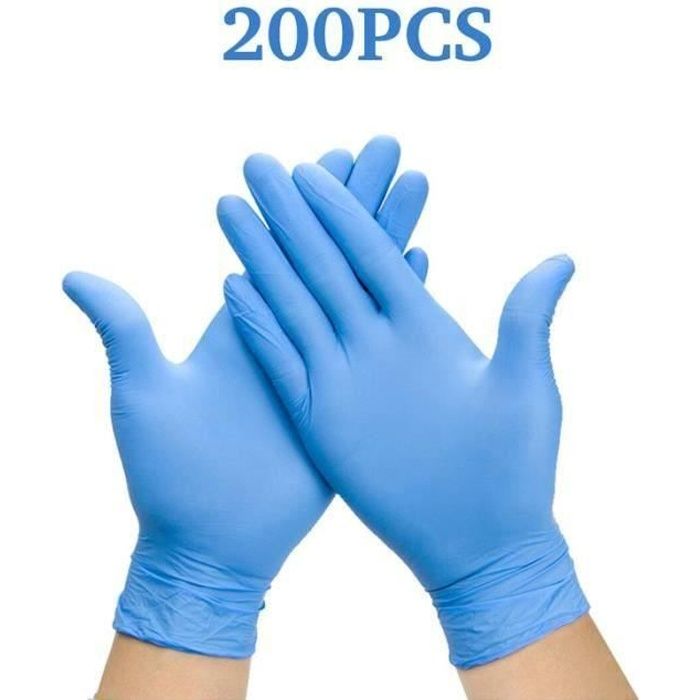 Work-Inn Lot de 100 Gants en Nitrile Orange Taille L 27 cm