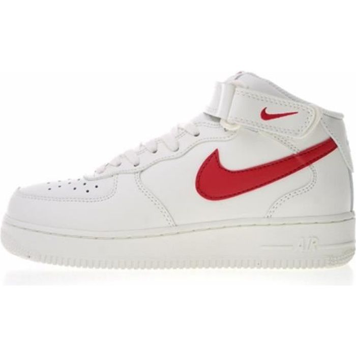 Baskets Air Force 1 Mid 07 314195-126 - Blanc-Rouge Blanc ...