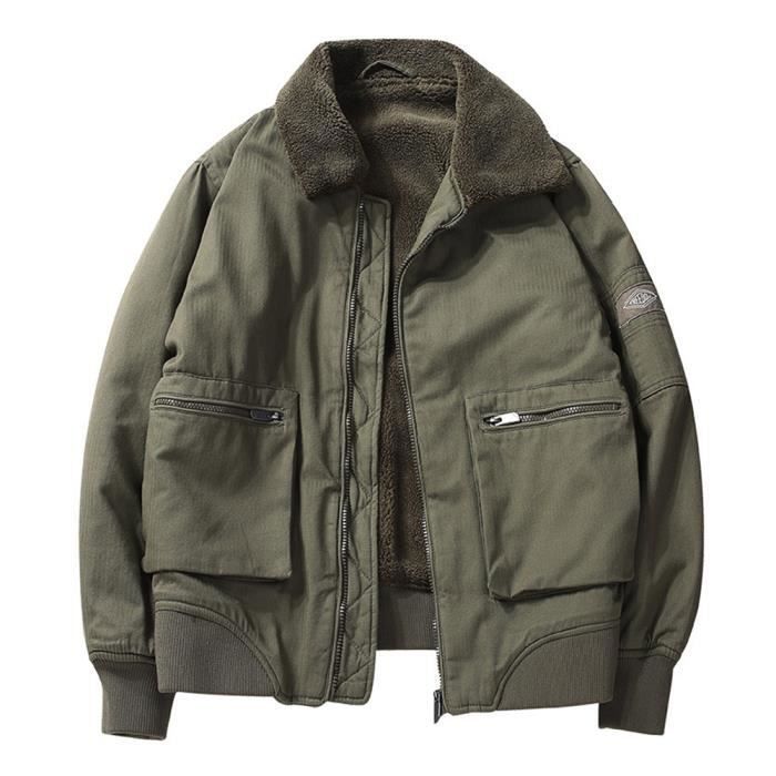 Blouson Homme - AIEVIS - Doublé polaire - Col montant - Manches longues - Poignet élastiqué Blouson Homme - AIEVIS - Doublé polaire - Col montant - Manches longues - Poignet élastiqué