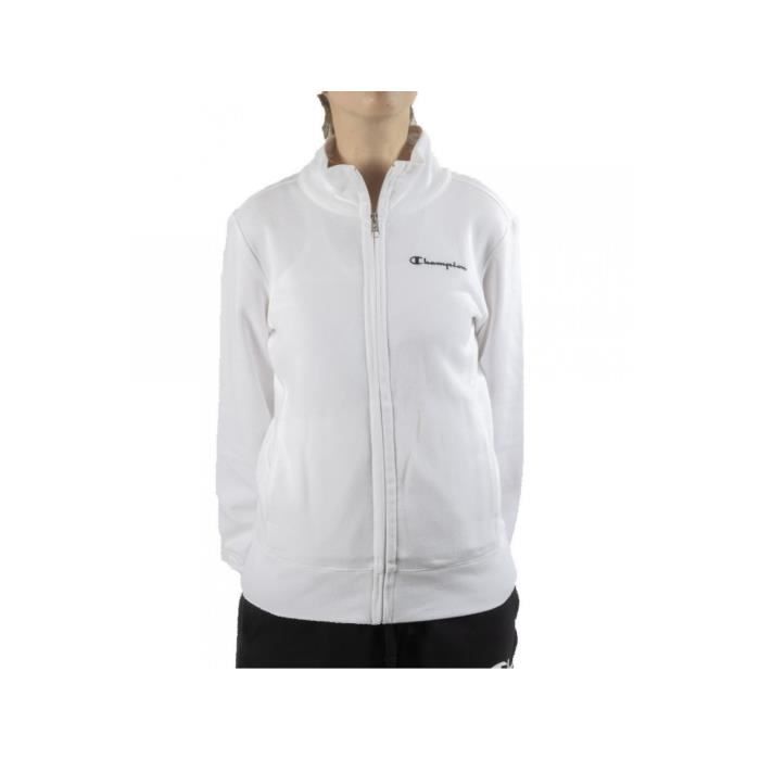 Sweat zipp signature Champion Femme Blanc Cdiscount Pr t