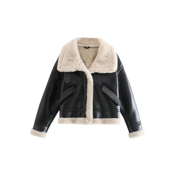 Veste Polaire Femme Zippée - Pull Épais En Peluche Oversize - Col Montant - Chaud Et Confortable Pour L'Extérieur - Taille Grande
