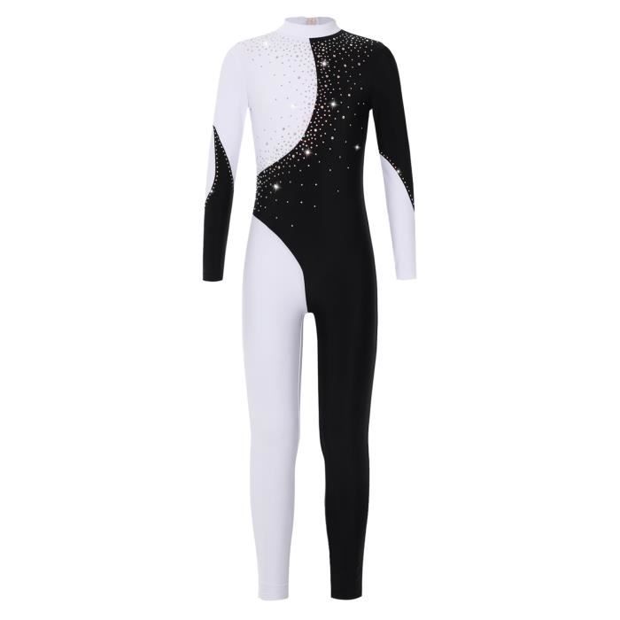 Justaucorps Danse Fille Strass - Manche Longue Pour Gymnastique, Spectacle, 85% Polyester